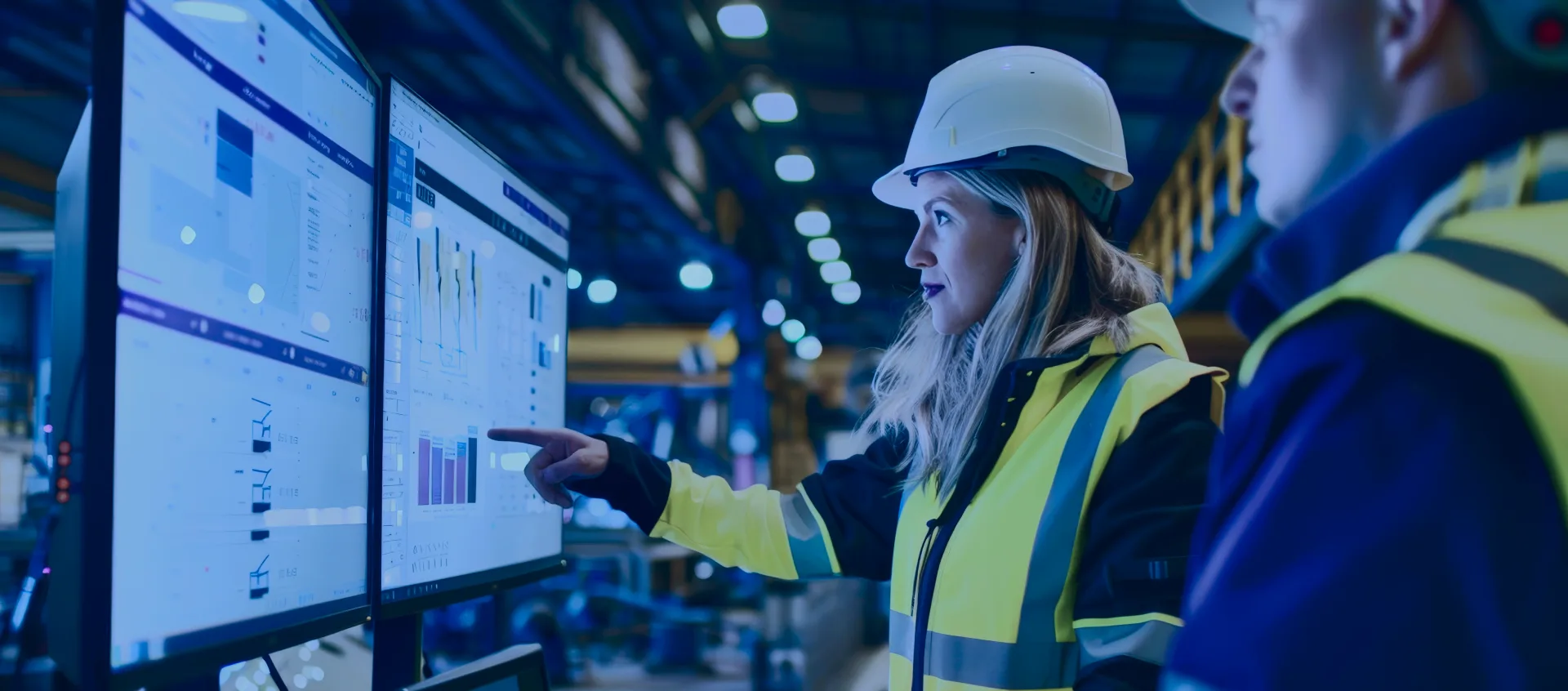 Operador analisando gráfico de produção sistema Edge Etz